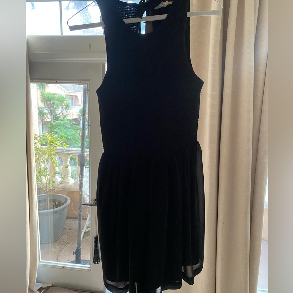 Black high neck dress